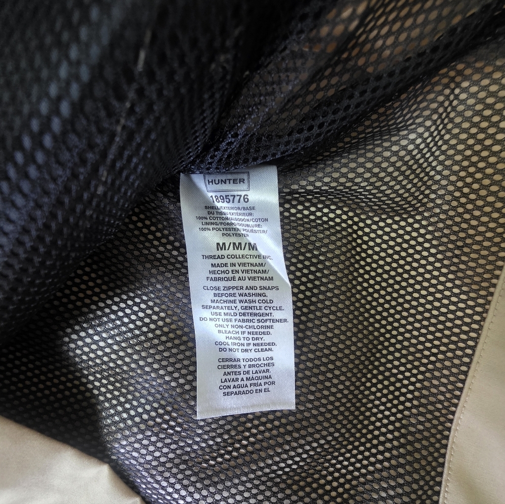 Women's Hunter Rain Jacket Water Resistant Cotton Smock Black Size M NWT - Picture 6 of 7